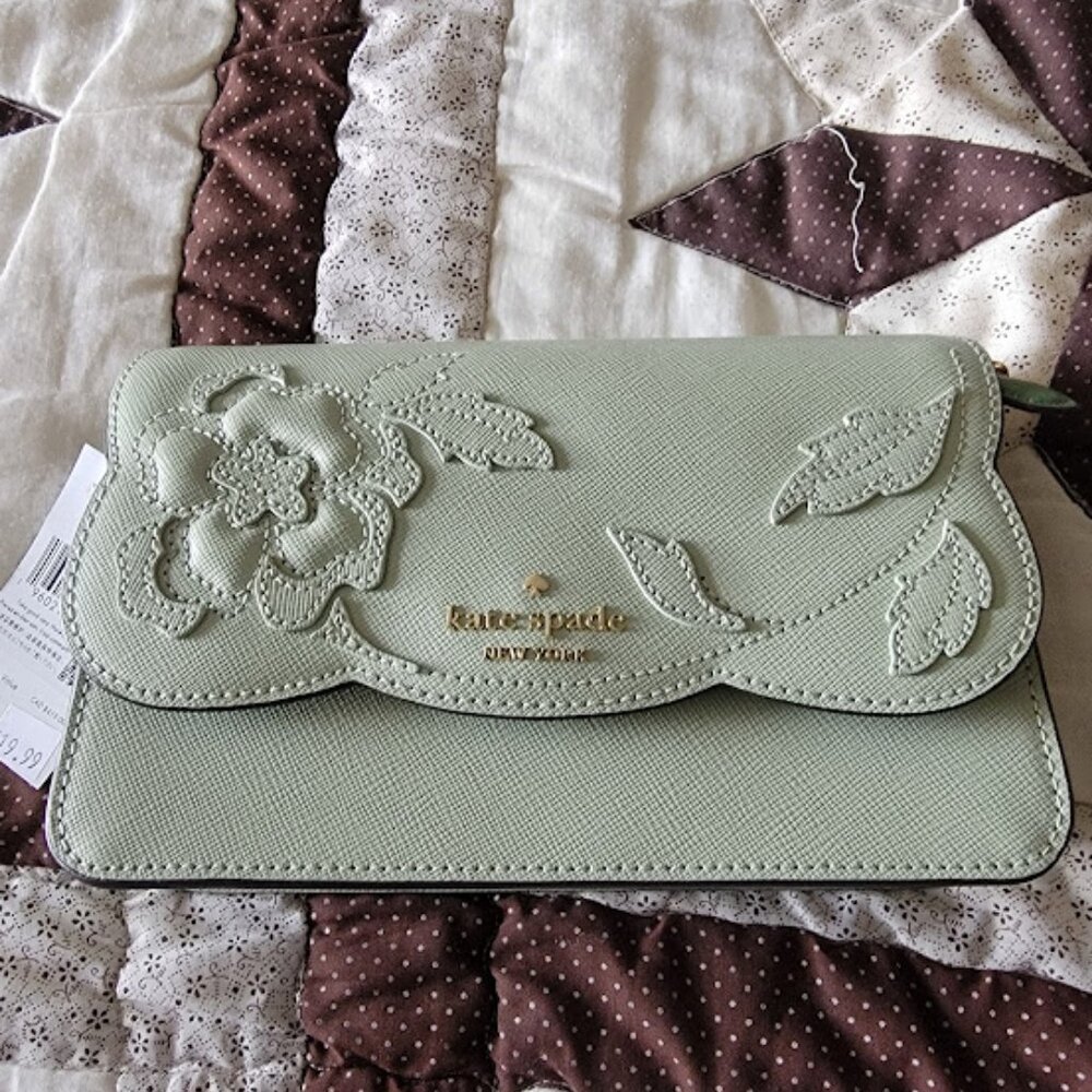 Kate Spade Madison Floral Applique Florist Blooms Mini Crossbody #KL869